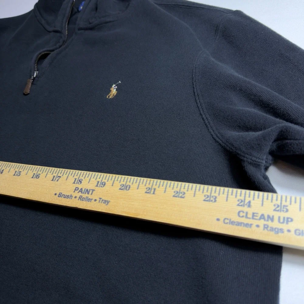 Polo Ralph Lauren Estate Rib XL Quarter Zip Pullover Black Men Pony Logo